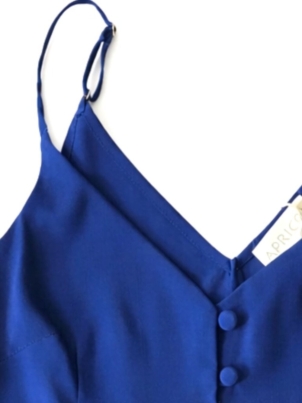 Apricot Blue Satin Button Cami Top Blouse Sleeveless • US 4 / UK 8 • NWT - Picture 8 of 13